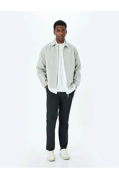 Koton Cotton Denim Jacket with Snap Button Pocket Detail