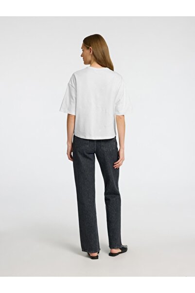 Selected Femme Crop-T-Shirt Besticktes