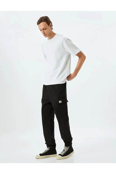 Koton Cotton Gabardine Cargo Pocket Detailed Jogger Pants with Lace-Up Waist