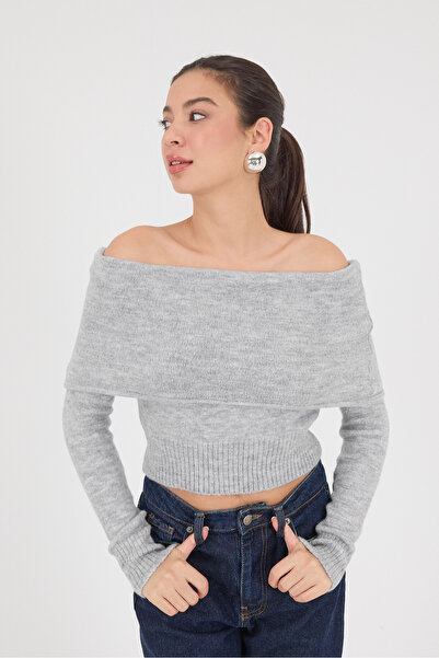 Addax Pulover tricot cu mânecă lungă cu guler Madonna K3361-B8