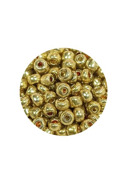 Royaleks 4 mm Cast Glass Sand Beads - 60 Grams Big Size Gold Bnc129