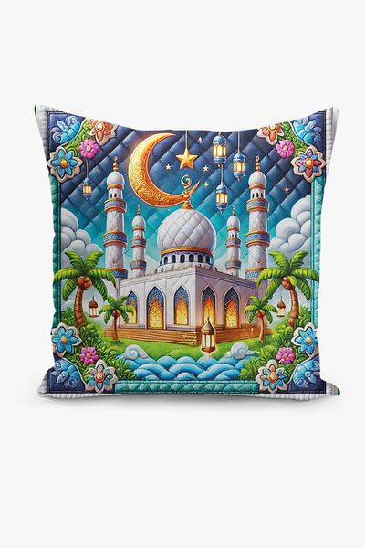 Filamente Ramadan Patterned Double Sided Digital Printed Throw Pillow Cover - Ramadan
