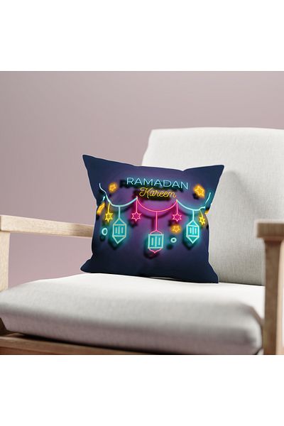 Filamente Ramadan Patterned Double Sided Digital Printed Throw Pillow Cover - Ramadan