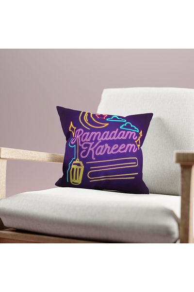 Filamente Ramadan Patterned Double Sided Digital Printed Throw Pillow Cover - Ramadan
