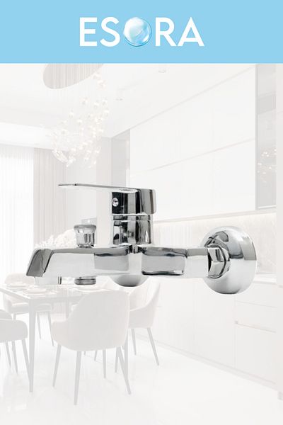 ESORA Luxury Chrome Square Bathroom Faucet Heavy Body