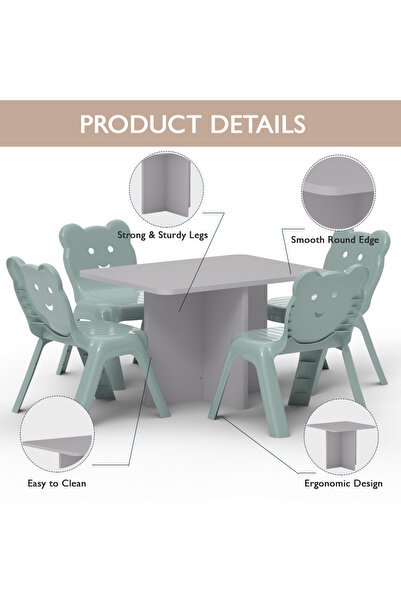 Mahmayi CH01 Ergonomic Child Desk 80x50 Low height With Round Edges Light Grey Single Table 80x50cms)