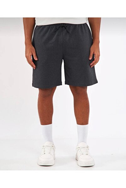 yg ydn giyim Antrasit Renk  Rahat Kesim Beli Lastikli Yazlık Yumuşak Kumaş Cepli Şort