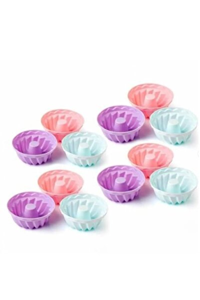 Dükkanönü Set of 6 Silicone Small Muffin Cake Molds 100% Fireproof Silicone