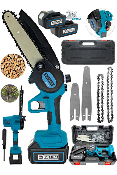 DAFLONG 10 PİLLİ KÖMÜRSÜZ OTOMATİK YAĞLAMALI E-TECH DAL BUDAMA MAKİNASI 2 ZİN...