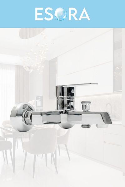ESORA Luxury Chrome Square Bathroom Faucet Heavy Body