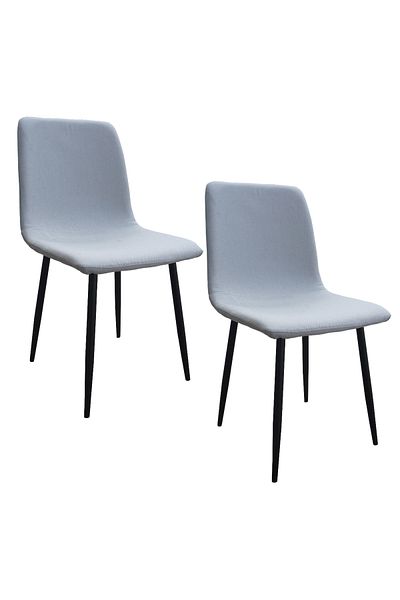 Mahmayi Hydc058 Fabric Dining Chair, Mid Century Living Room Side Chairs With Metal Legs,grey (PACK OF 2)
