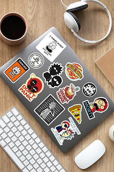 AR Sticker Ricky and Morty Themed Set of 9 Laptop Notebook Tablet Stickers