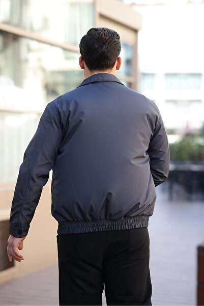 Mero Life Чоловічий сірий водонепроникний та вітрозахисний оверсайз-пальто з еластичним поясом та підкладкою для сезону