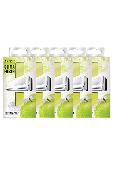 Areon Pack Of 5 Areon Clima Air Conditioners Fresheners Green Apple