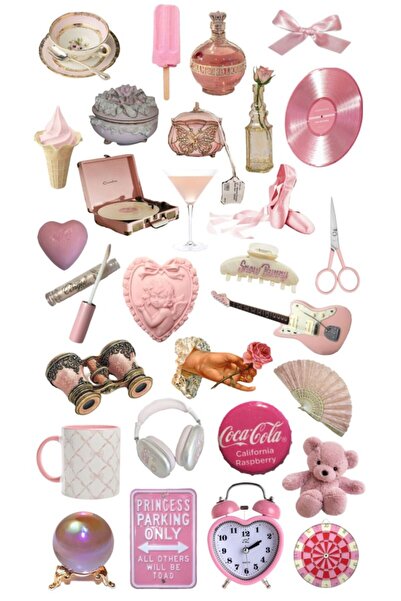 Sticksy Pink Vintage Retro Laptop Tablet Telefon Ajanda Bullet Journal  Stick...