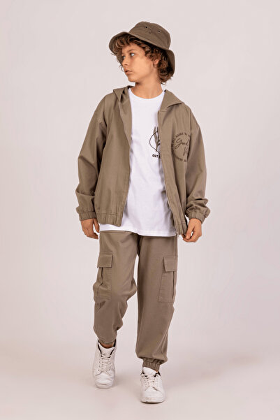 DMB BOYS & GIRLS Good Vibes Габардин з капюшоном і застібкою-блискавкою, світло-сірий, для хлопчиків