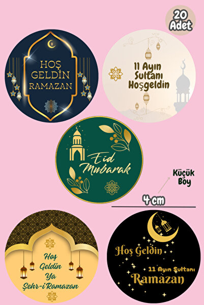 Dekals 20 Adet Paketleme Etiketi Hoş geldin Ya Şehri Ramazan Yazılı Etiket Yu...
