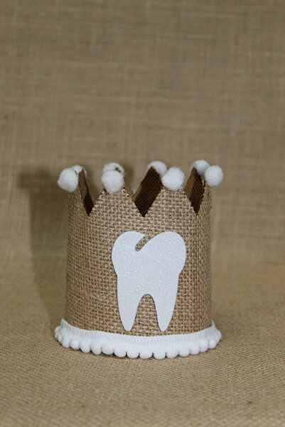 asöy Dental Party - Jute Fabric King Crown Pompom Straw Hat