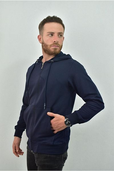 ZIDAN Men's Zippered Hoodie with Kangaroo Pocket – Made in Turkey