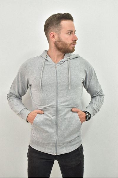 ZIDAN Men's Zippered Hoodie with Kangaroo Pocket – Made in Turkey