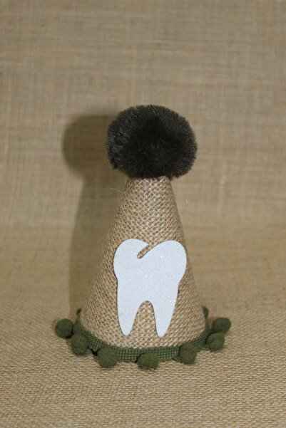 asöy Kaki zelena pompon jute tkanina - šešir za zubnu zabavu