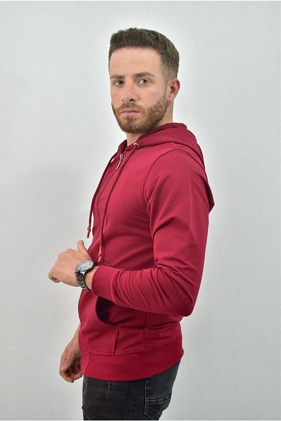 ZIDAN Men's Zippered Hoodie with Kangaroo Pocket – Made in Turkey