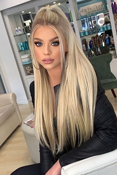 TAKIŞTIR Ανθεκτικό στη θερμότητα Μαλλιά Yarimay Snap - 16 #   - Αφρός μελιού - Απλό - 60 εκ. - 110 γρ.