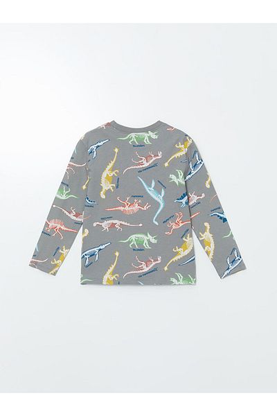 LC Waikiki Crew Neck Dinosaur Printed Boys' T-Shirt