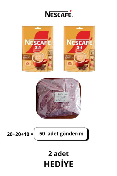 Nescafe 3'ü Bir Arada Sütlü Köpüklü (48 ADET)