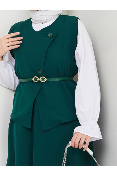 butik hira Σετ ασύμμετρη φούστα γιλέκο