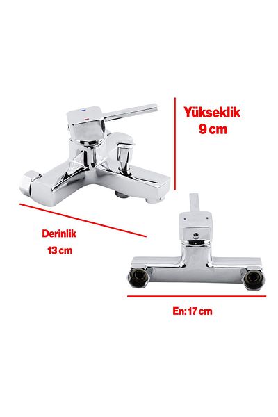 Badem10 Luxury Bathroom - Wall Mounted Sink, Hot Cold Faucet for Kitchen and Tap, Double Water Inlet