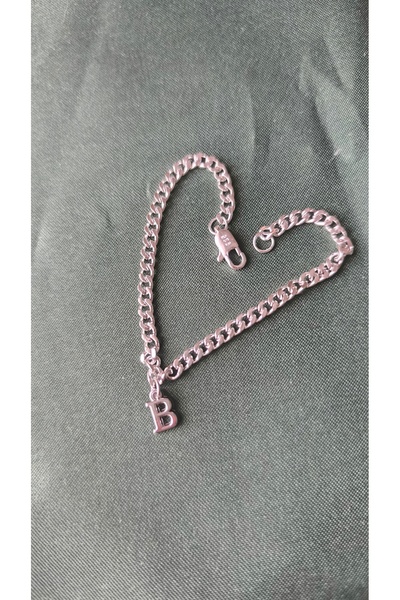 anadolusilver Oynar Harfli, Gurmet Zincir Bileklik 3,6 Mm - Italyan Model - 925 Ayar Gümüş Bileklik