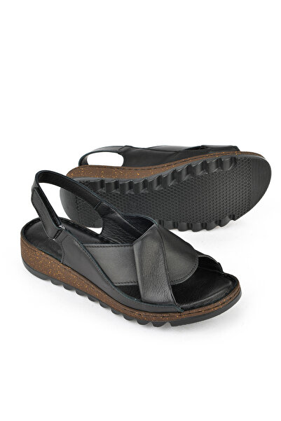 Ziya Γυναικεία σανδάλια από γνήσιο δέρμα μαύρα - 1411008z018