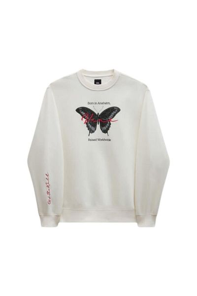 Vans Born In Anaheim Loose Crew Ανδρικό λευκό φούτερ & κουκούλα