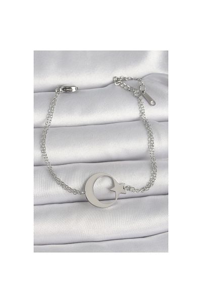 Clariss 316L Steel Silver Color Moon Star Model Women's Bracelet - Tj-Bb6662