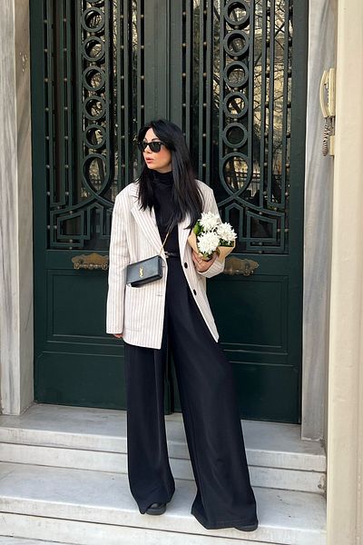 Seda Yalçın Atelier Black Wide Leg Palazzo Pants