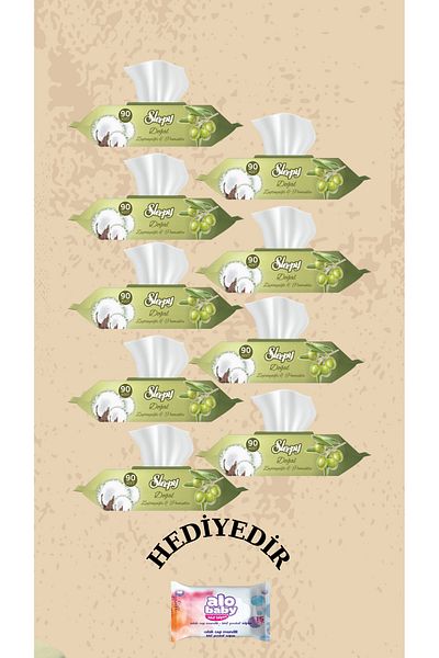 Sleepy Sensitive Olive Oil Wet Towels 9 Pack of 90