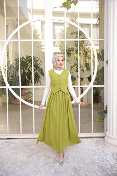 elfidastoree kadın Şık Yelek Etek İkili takım Kombin