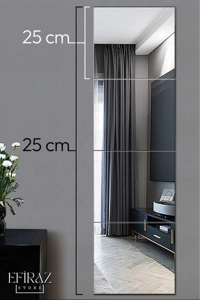 EFİRAZ Dekoratif 4 Parçalı Kare Duvar Aynası Seti - 25x25 Cm Modern Ve Şık Tasarım