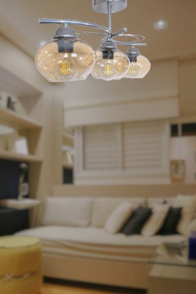 Fer Avize Colorful Chrome 3-Piece Modern Glass Chandelier Living Room - Kitchen - Bedroom