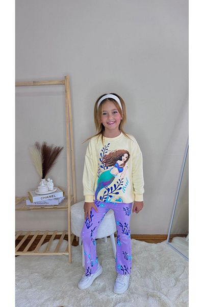 Lolliboomkids Girl's Mermaid Character Themed Bottom and Top Set