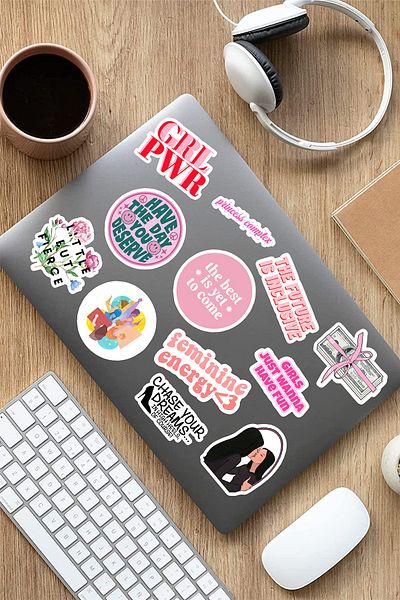 AR Sticker مجموعة ملصقات الكمبيوتر المحمول الملونة ذات طابع Girl Power - 6