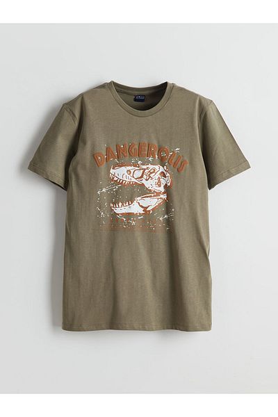 LC Waikiki New Season Crew Neck Dinosaur Printed Boy's T-Shirt - S5Hf99Z4