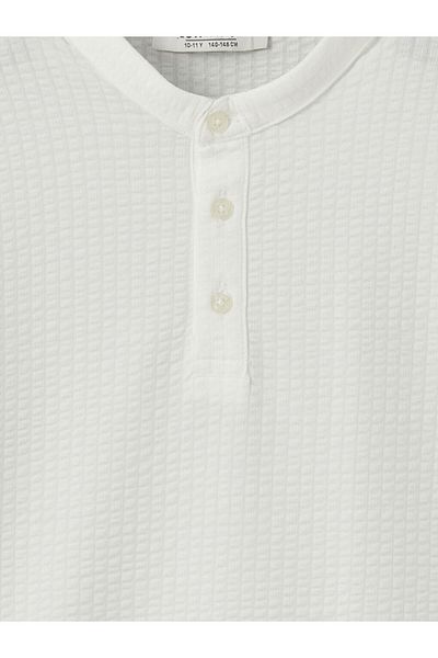 LC Waikiki New Season Judge Collar Textured Boy's T-Shirt - S5Gk50Z4