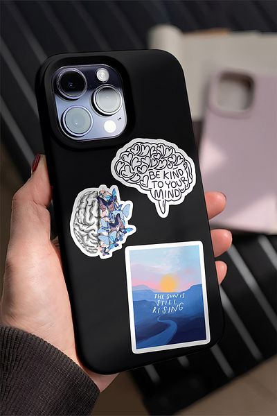 AR Sticker مجموعة من 14 ملصقًا للكمبيوتر المحمول ذو طابع فني فني