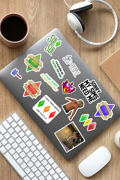 AR Sticker مجموعة من 16 ملصقًا للكمبيوتر المحمول تحت عنوان اللعبة