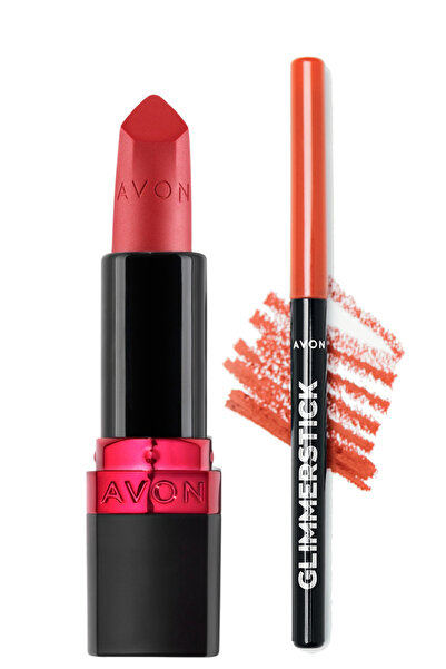 AVON Ultra Mat Ruj Coral Fever Ve Glimmerstick Dudak Kalemi Coral Paketi