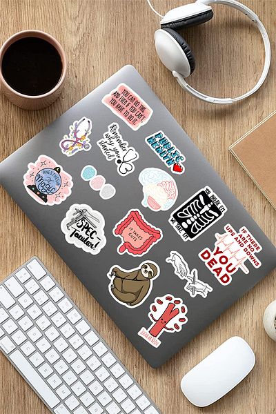 AR Sticker مجموعة من 5 ملصقات للكمبيوتر المحمول والكمبيوتر المحمول تحت عنوان Doctor Medicine