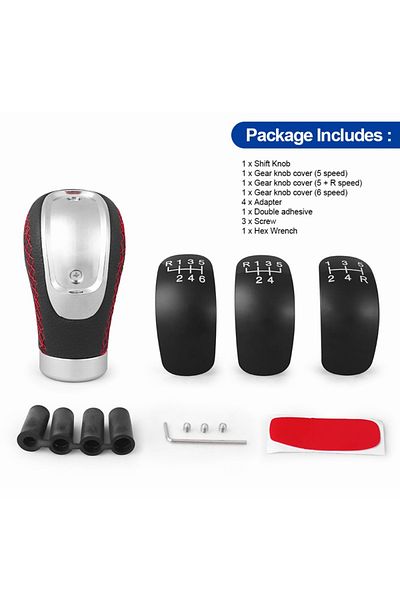 Space Gear knob 3 types of red stitching numbered / ICVI187-1