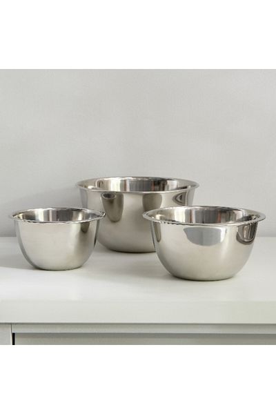Home Box Premia 3-Piece Stainless Steel Mixing Bowl Set